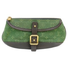 Louis Vuitton Green Khaki Monogram Mini Lin Anne Sophie Pochette Pouch 863400
