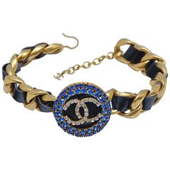 Chanel Massive CC Choker Necklace with Rhinestones Rare '90s 8