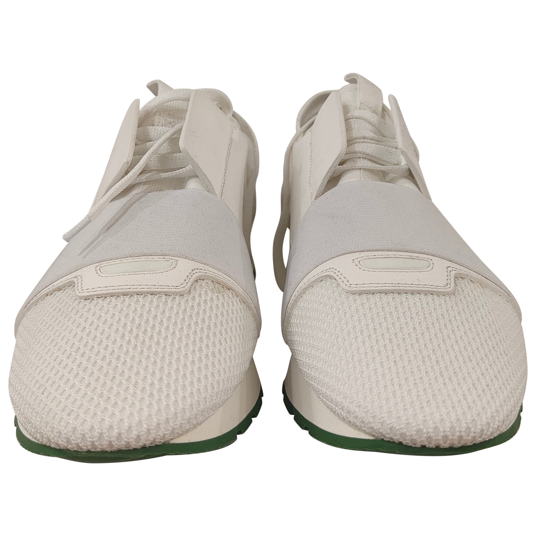 Balenciaga white green men's sneakers NWOT For Sale at 1stDibs