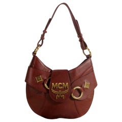MCM Hobo Bordeaux-brown 869890 Brown Leather Satchel