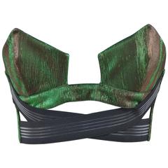 Anthony Vaccarello Laminated Viscose Jersey Bra Top Mint 40