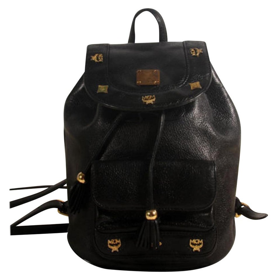 Mcm Studded 868825 Black Leather Backpack For Sale