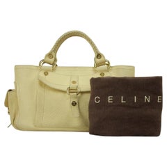 Vintage Céline Boogie Ivory Ce02 Cream Leather Satchel