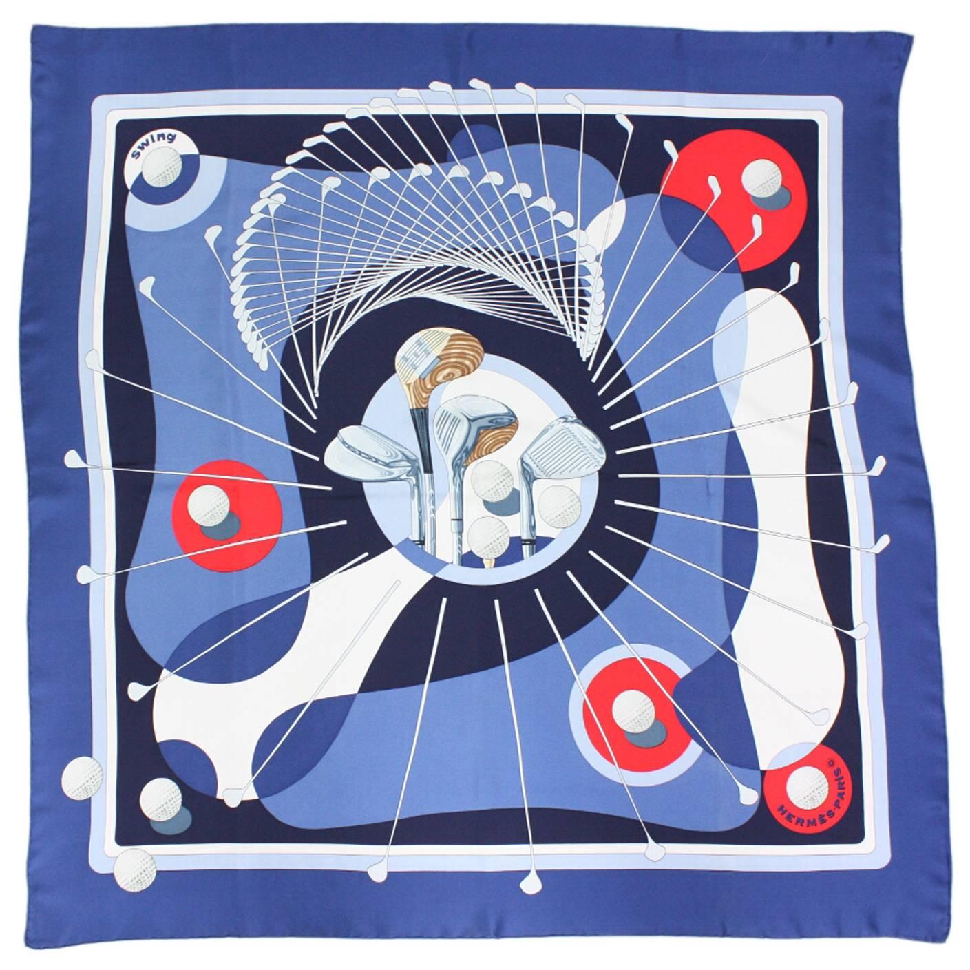 Hermes Golf Silk Twill Scarf