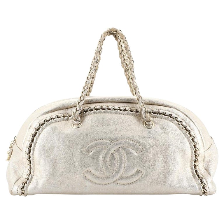 Chanel Large Luxe Ligne Bowler Chain Around Boston 25ck1220 Gold Metallic  Leathe For Sale at 1stDibs