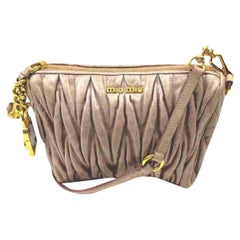 Vintage Miu Miu Quilted Cinch 860066 Pink Leather Shoulder Bag