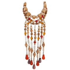 Vintage Yves Saint Laurent African Inspired Multi-Strand Necklace 