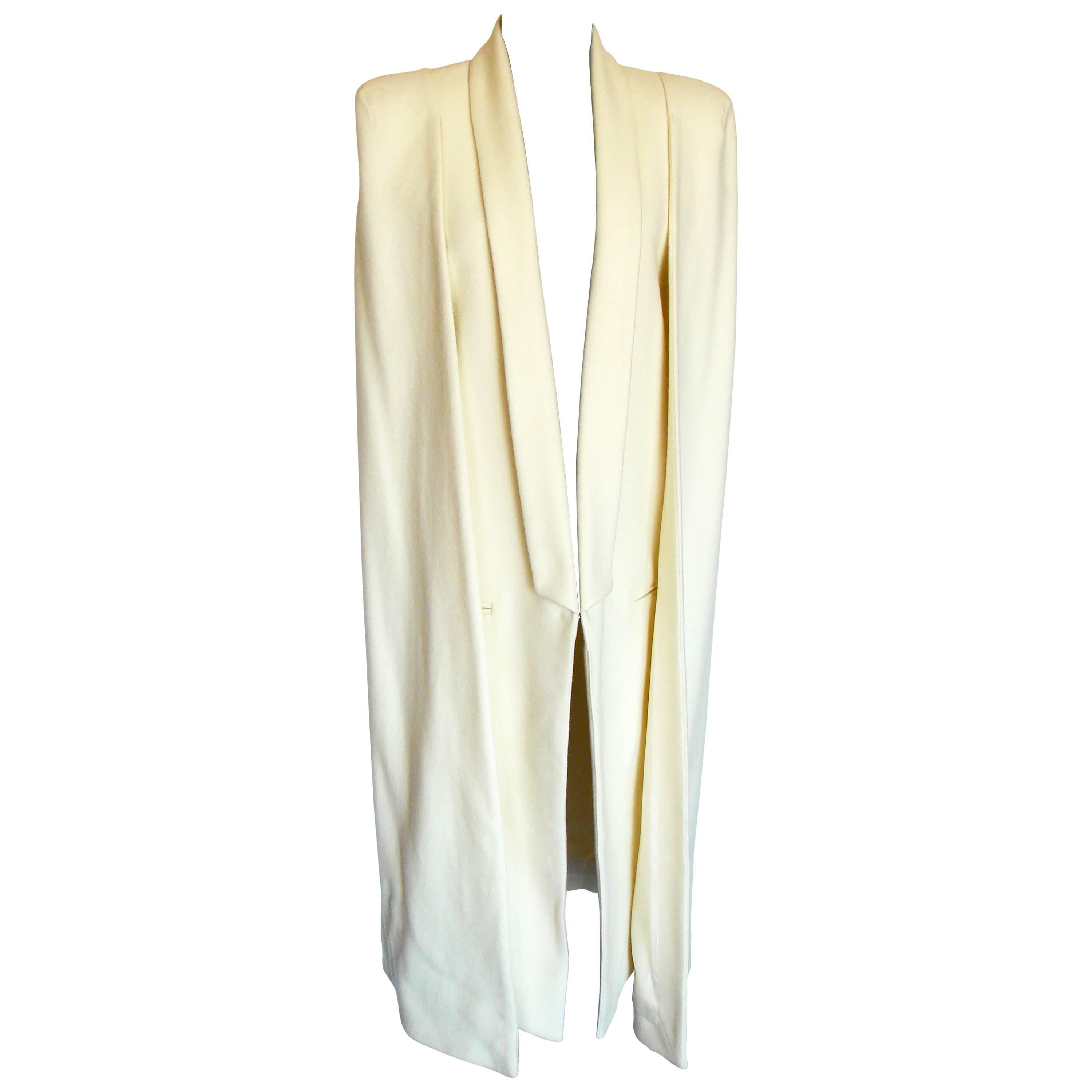 Rare Olcay Gulsen Cream Cashmere Cape Coat New Sz S
