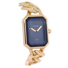 Vintage CHANEL Premiere Chain Link 18K Gold Evening Women's Wrist Watch 