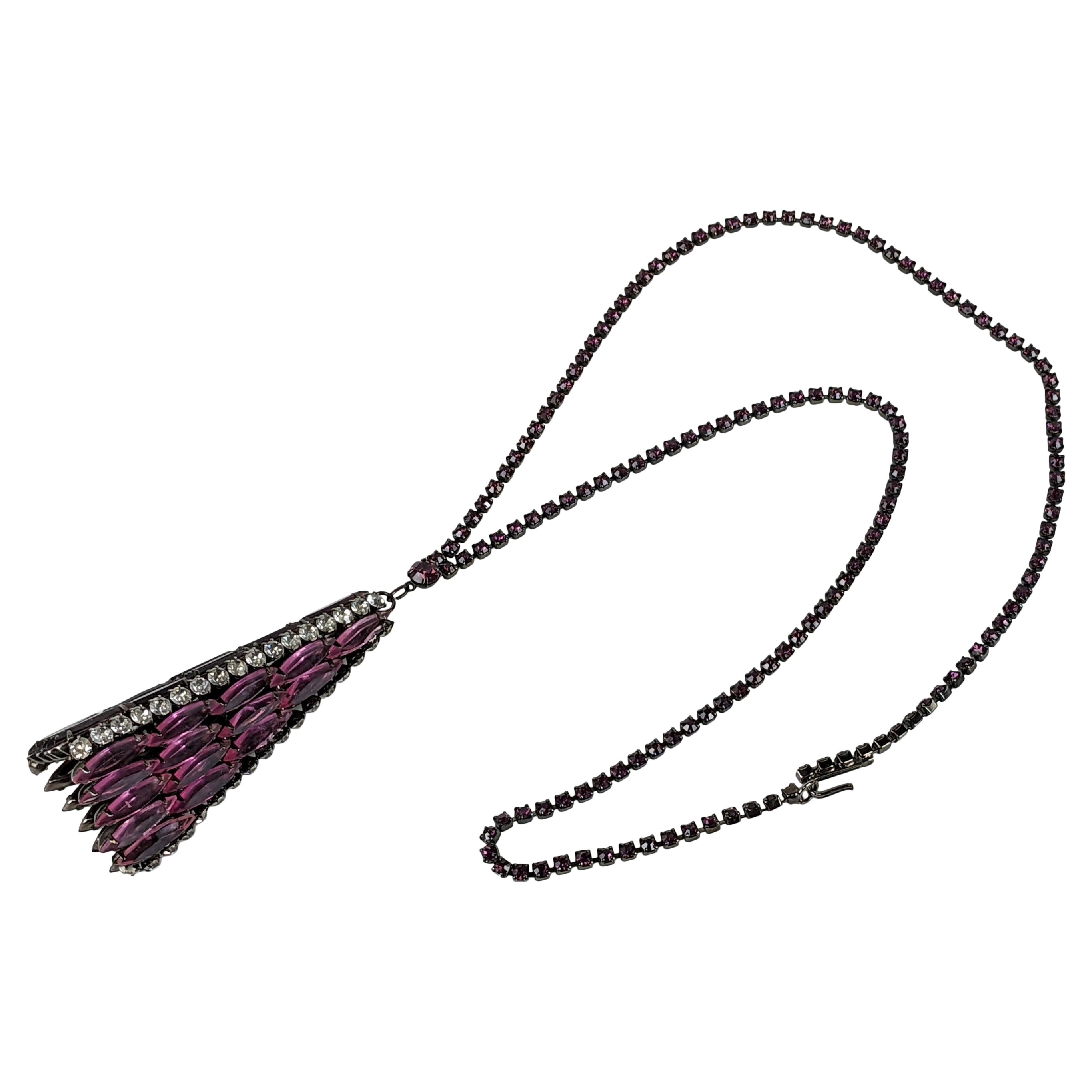 Schreiner Rare Long Triangle Pendant Necklace For Sale
