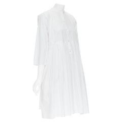 SOFIE D'HOORE white cotton button front baby doll flared shirt dress FR34 XS