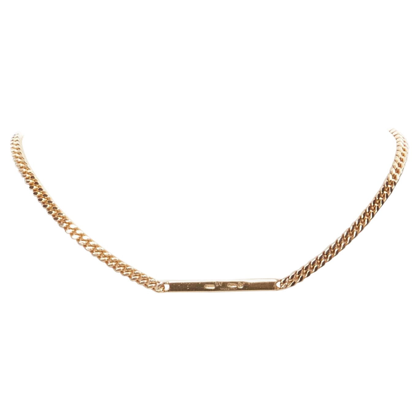 new BOTTEGA VENETA gold tone BV ID choker chain necklace