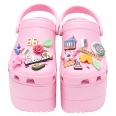 BALENCIAGA CROCS Sandales à plateforme rose bonbon rose gibbet EU36, 2018, neuves