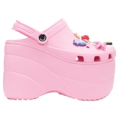 BALENCIAGA CROCS Sandales à plateforme rose bonbon rose gibbet EU36, 2018, neuves