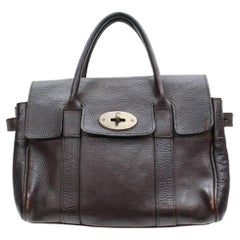 Used Mulberry Dark Bayswater 867963 Brown Leather Satchel