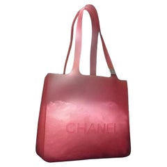 Chanel Jelly Clear Translucent 239716 Pink-red Rubber Tote