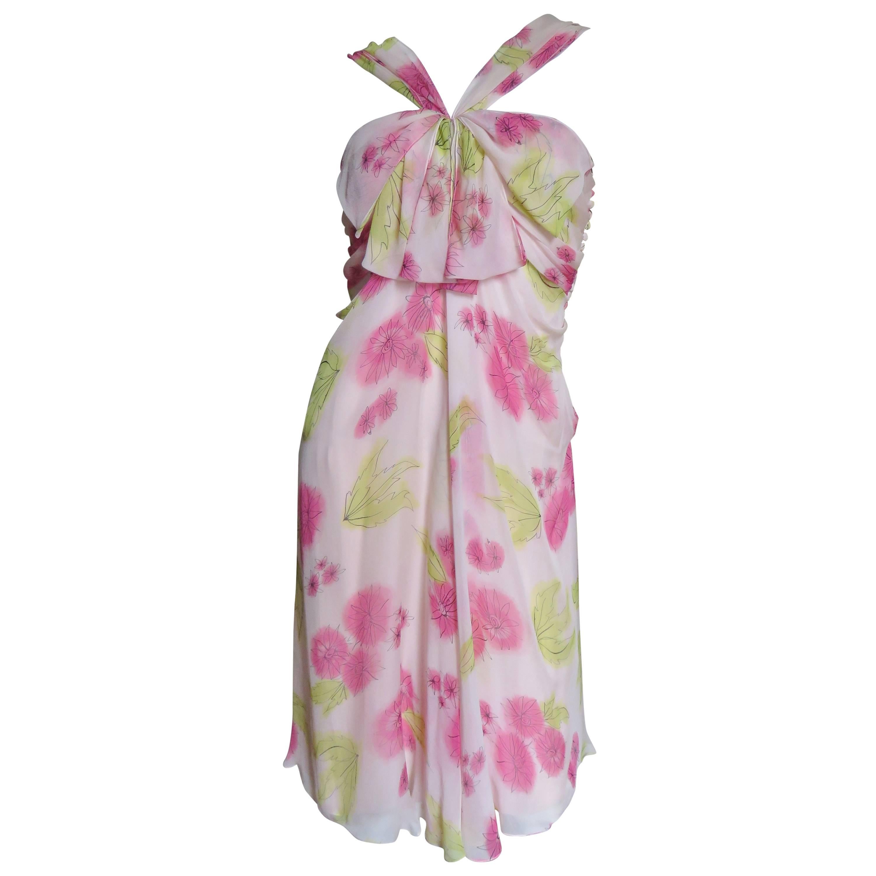 Christian Dior Blush Silk Flower Dress