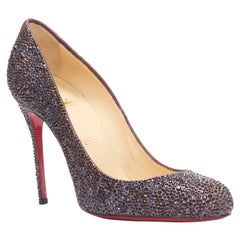 new CHRISTIAN LOUBOUTIN Fifi 110 purple strass crystal high heel pump EU39.5