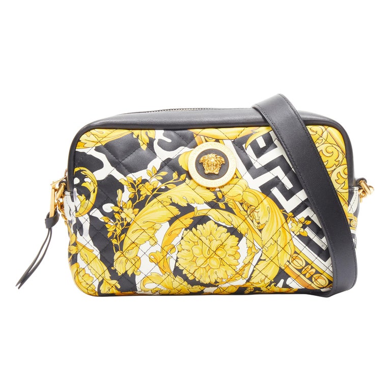 Versace Quilted Medusa Crossbody Bag in White