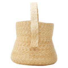 new ROSIE ASSOULIN North South Jug brown raffia straw structured basket bag