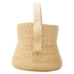 new ROSIE ASSOULIN North South Jug brown raffia straw structured basket bag