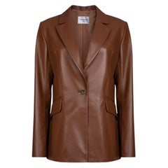Chesca Oversize-Blazer in braunem Leder vonheyen London, Größe 16