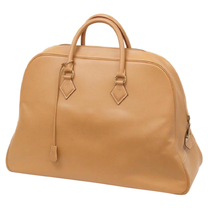 Hermès Duffle Bag Gold Samplon Travel Boston 236797 Brown Leather Satchel For Sale