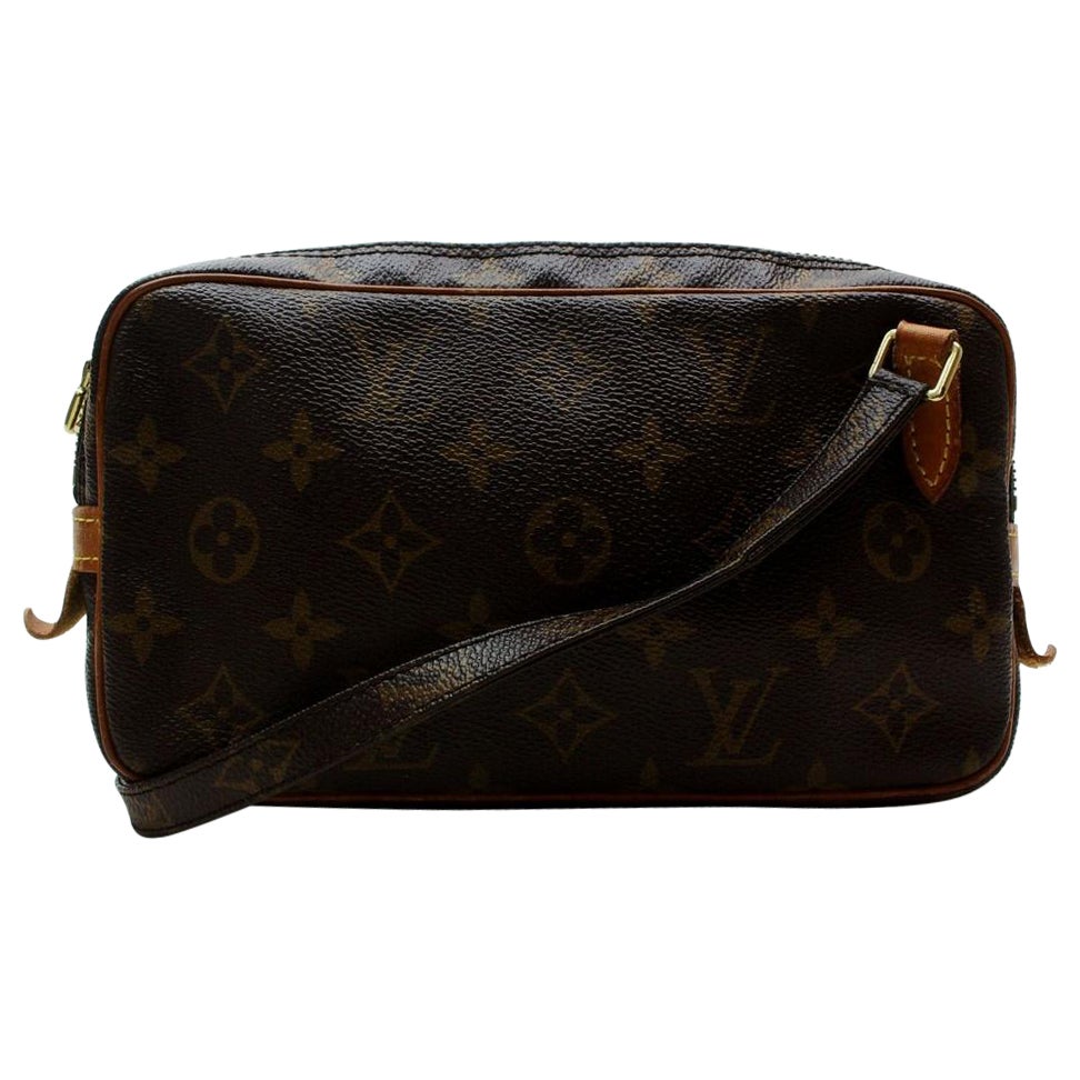 Louis Vuitton Pochette Marly 872288 Monogram Bandouliere Brown Coated Canvas Cro