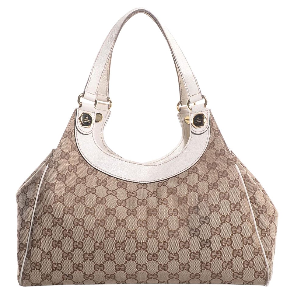 Gucci Hobo Monogram Charmy 16gz1113 Beige Canvas Shoulder Bag at