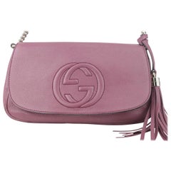 Gucci Soho Cross Body Bag mit Kette und Klappe 2gk1129 in Violett