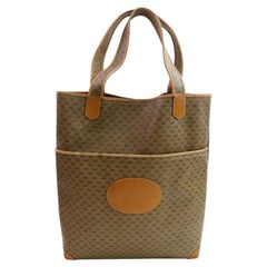 Gucci Shopper Micro Logo Gg Zip 872724 Brown Coate Canvas Tote