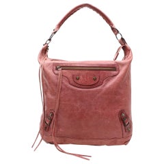 Vintage Balenciaga Hobo The Day 865766 Light Red Leather Shoulder Bag