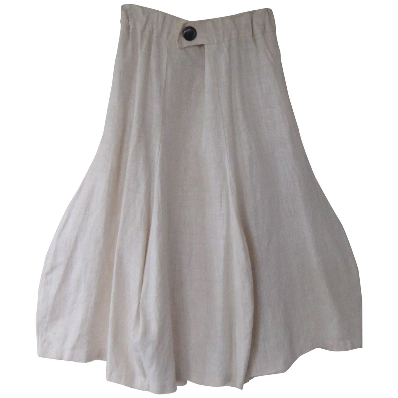 1980s J Morgan Puett Linen Petal skirt