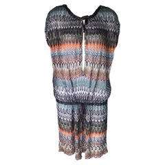 NEW Missoni Multicolor Chevron Crochet Knit Kaftan Tunic Cover Up Dress 40
