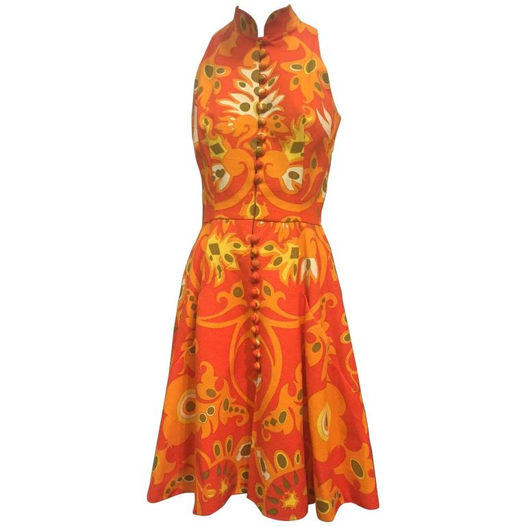 Small 1960s Dress Geoffrey Beene Purple Mini Linen Shift Sleeveless Space Age Mod Designer Dress