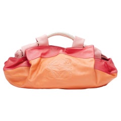 rare LOEWE Nappa Aire Brisa orange red gold handle dumpling bag