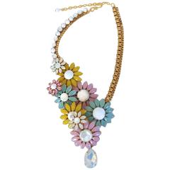 Philippe Ferrandis Daisy Motif Statement Necklace