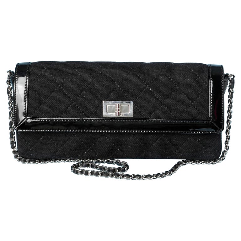 Chanel Black Patent Leather Vintage East West Bag