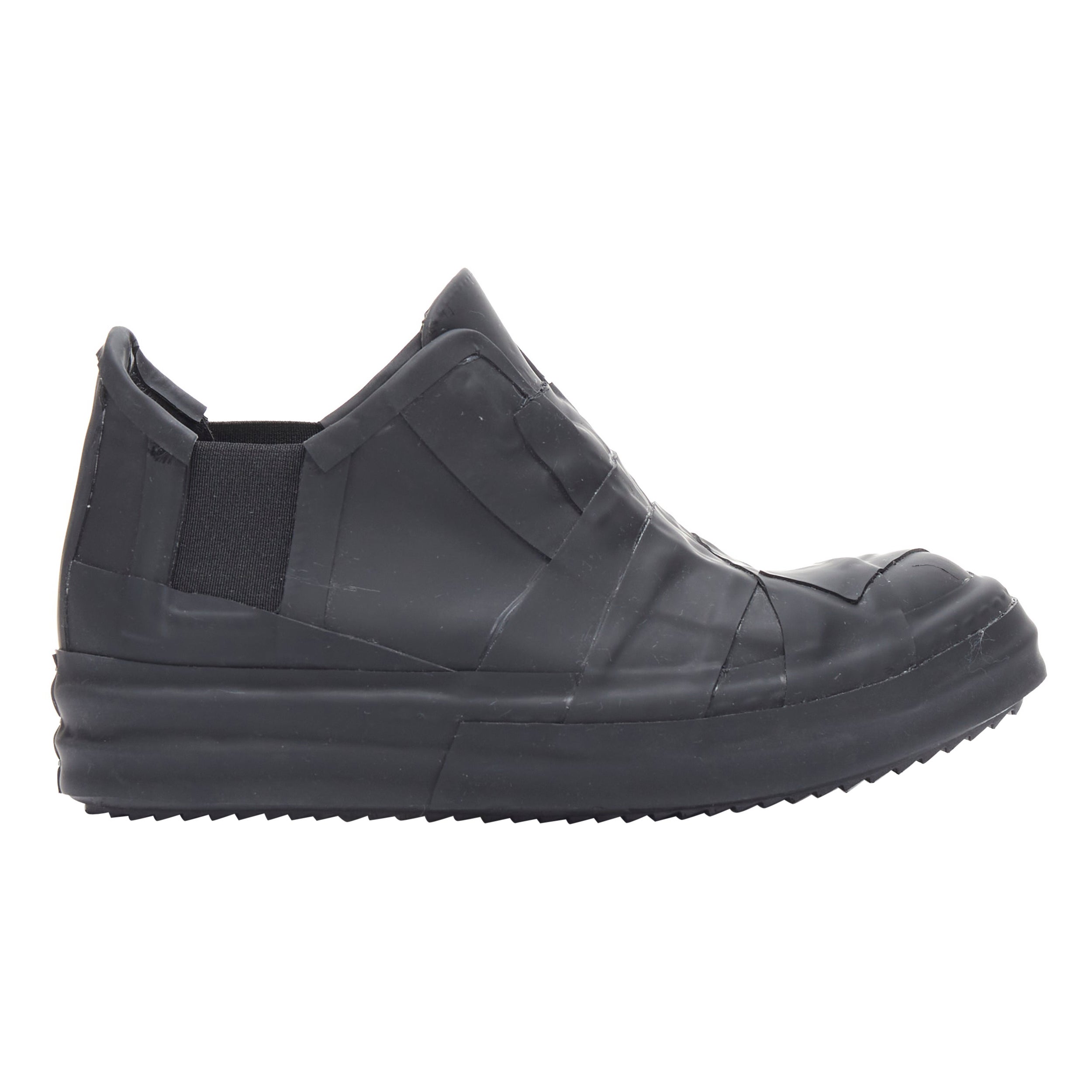 new RICK OWENS Geobasket Mummy Plaster wrapped black mid top sneaker EU37