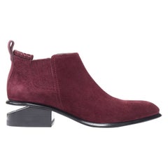 new ALEXANDER WANG Kori burgundy red suede cut out heel chelsea boot EU39