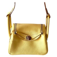 Hermes Mini Lindy Juane Poussin Buttery Yellow Handbag Bag