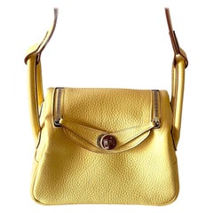 Hermes Mini Lindy Juane Poussin Buttery Gelbe Handtasche Tasche