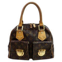 Louis Vuitton Manhattan Pm Monogram Bowler 872487 Brown Coated Canvas Satchel