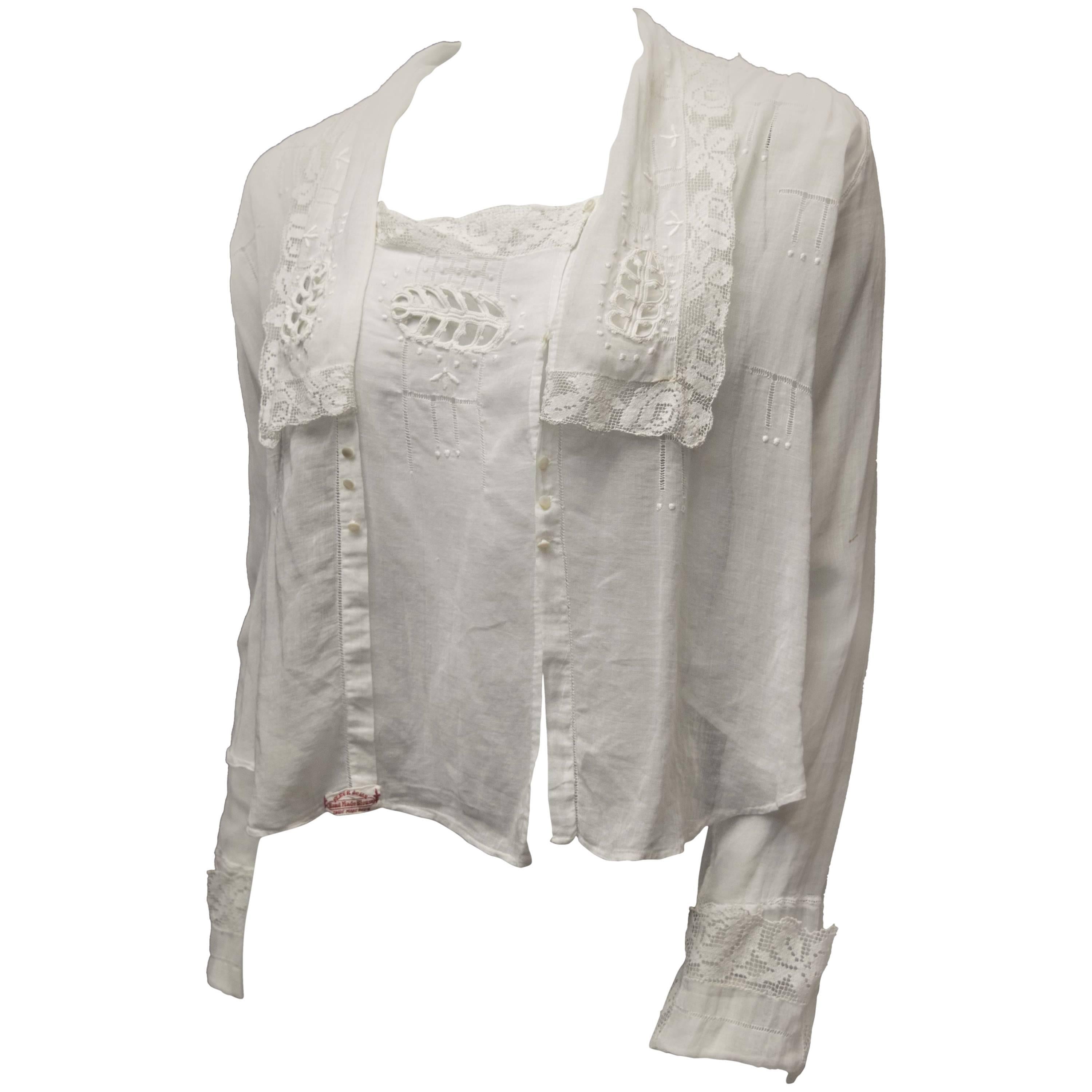 1910s White Lace Blouse 