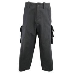 YOHJI YAMAMOTO Size M Cotton Black Cargo Harem Trousers