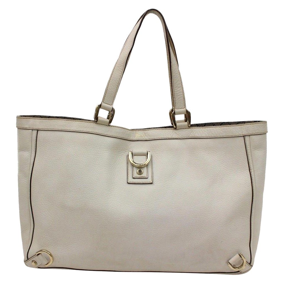 Gucci Abbey D-ring Tote 866181 Grey Leather Shoulder Bag