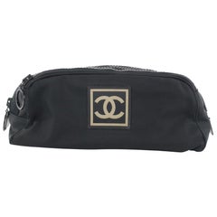 Vintage Chanel Black CC Sports Pouch Cosmetic Bag 3cas824