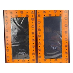 MCM - Chaussures vintage rares noires et bleu marine avec logo MCM, 9m520 