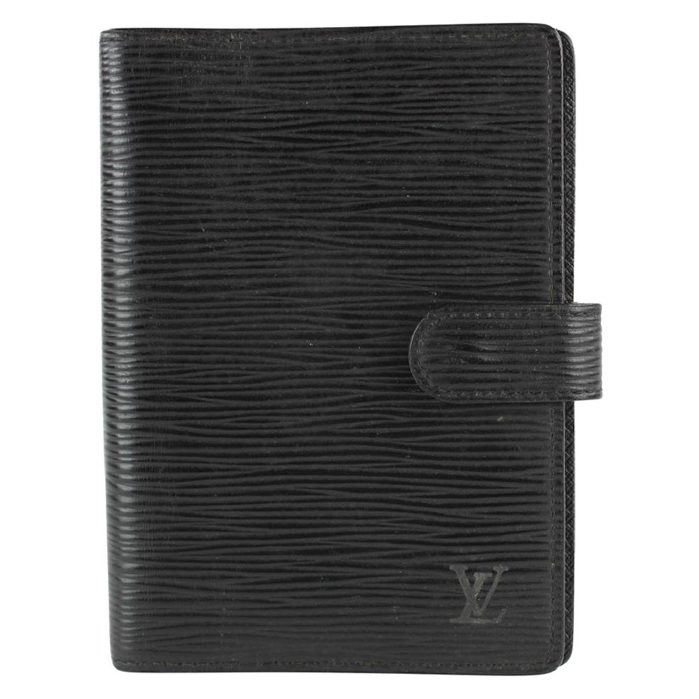 Louis Vuitton Black Epi Leather Noir Small Ring Agenda PM Diary Cover ...