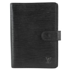 Vintage Louis Vuitton Black Epi Leather Noir Small Ring Agenda PM Diary Cover 17LVS1210
